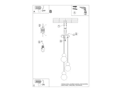 Sollux Lighting Lámparas Colgantes Pekka Escandinavo De Vidrio/Madera - 3 Fuentes Luminosas - L.31 X A.124 Cm - Blanco/Madera Natural Color natural claro Outlet