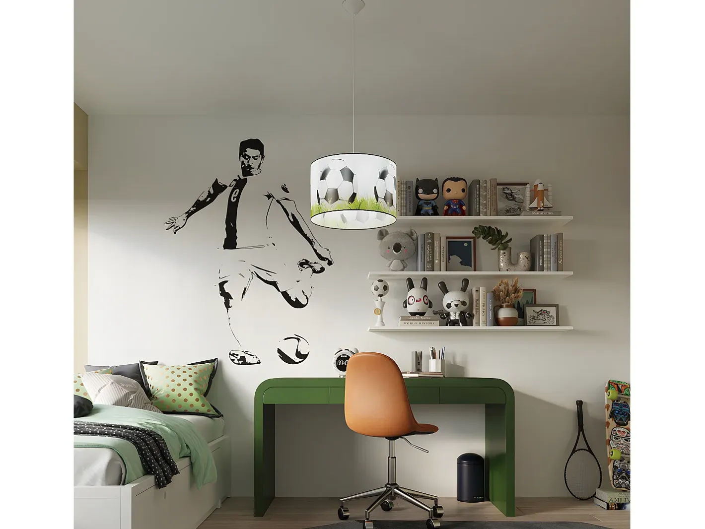 Sollux Lighting Lámparas Colgantes Piłka Moderno De Cloruro De Polivinilo - 1 Fuentes Luminosas - L.40 X A.82 Cm - Blanco/Negro/Verde Multicolor Online