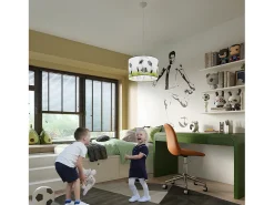 Sollux Lighting Lámparas Colgantes Piłka Moderno De Cloruro De Polivinilo - 1 Fuentes Luminosas - L.40 X A.82 Cm - Blanco/Negro/Verde Multicolor Online