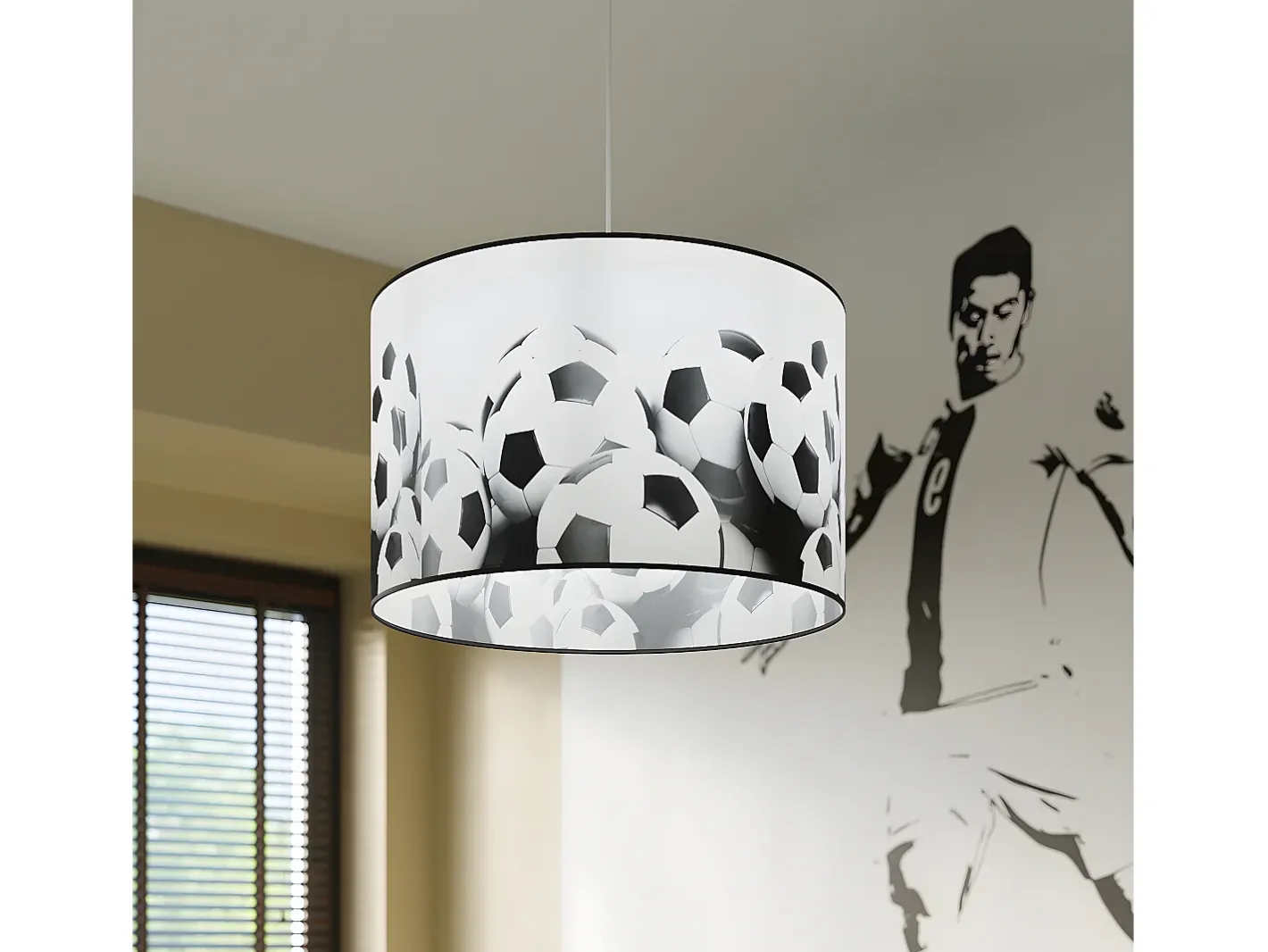 Sollux Lighting Lámpara Suspendida-Lámparas Colgantes Piłka Moderno De Cloruro De Polivinilo - 1 Fuentes Luminosas - L.40 X A.82 Cm - Blanco Negro Negro / Blanco