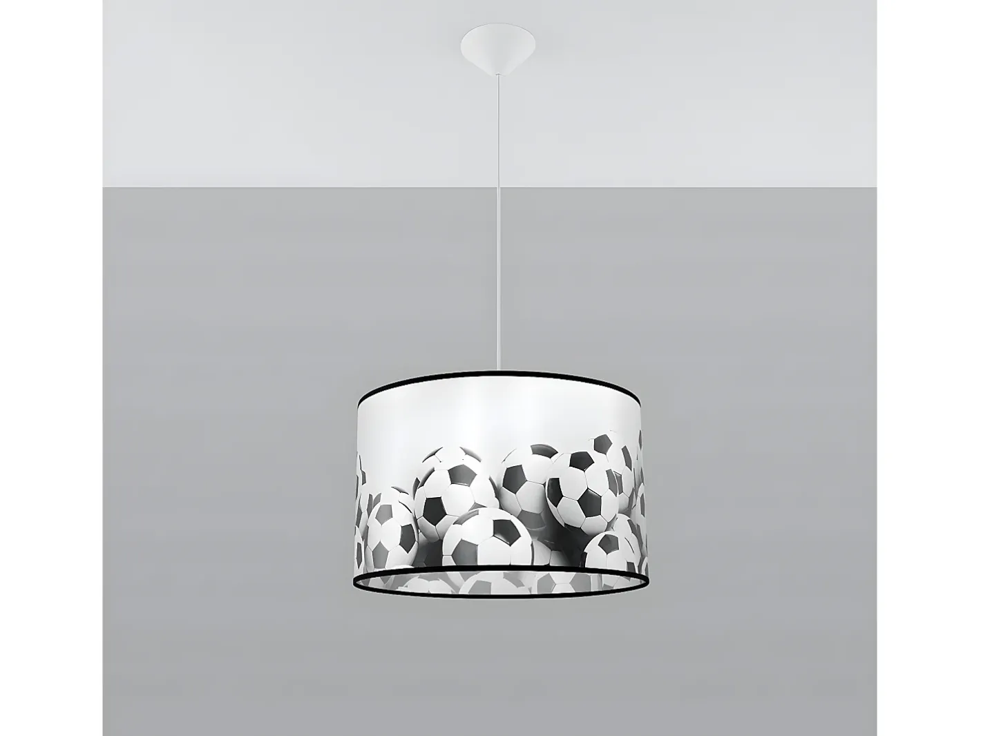 Sollux Lighting Lámpara Suspendida-Lámparas Colgantes Piłka Moderno De Cloruro De Polivinilo - 1 Fuentes Luminosas - L.40 X A.82 Cm - Blanco Negro Negro / Blanco