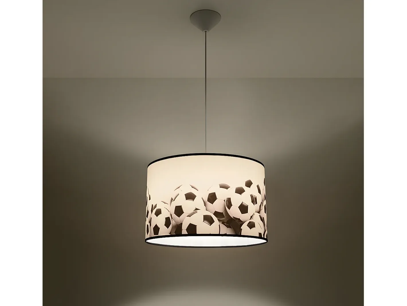Sollux Lighting Lámpara Suspendida-Lámparas Colgantes Piłka Moderno De Cloruro De Polivinilo - 1 Fuentes Luminosas - L.40 X A.82 Cm - Blanco Negro Negro / Blanco