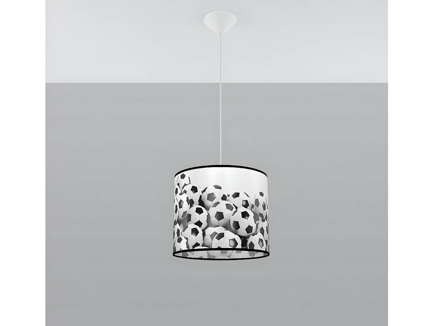 Outlet Sollux Lighting Lámparas Colgantes Piłka Moderno De Cloruro De Polivinilo - 1 Fuentes Luminosas - L.30 X A.82 Cm - Negro Blanco