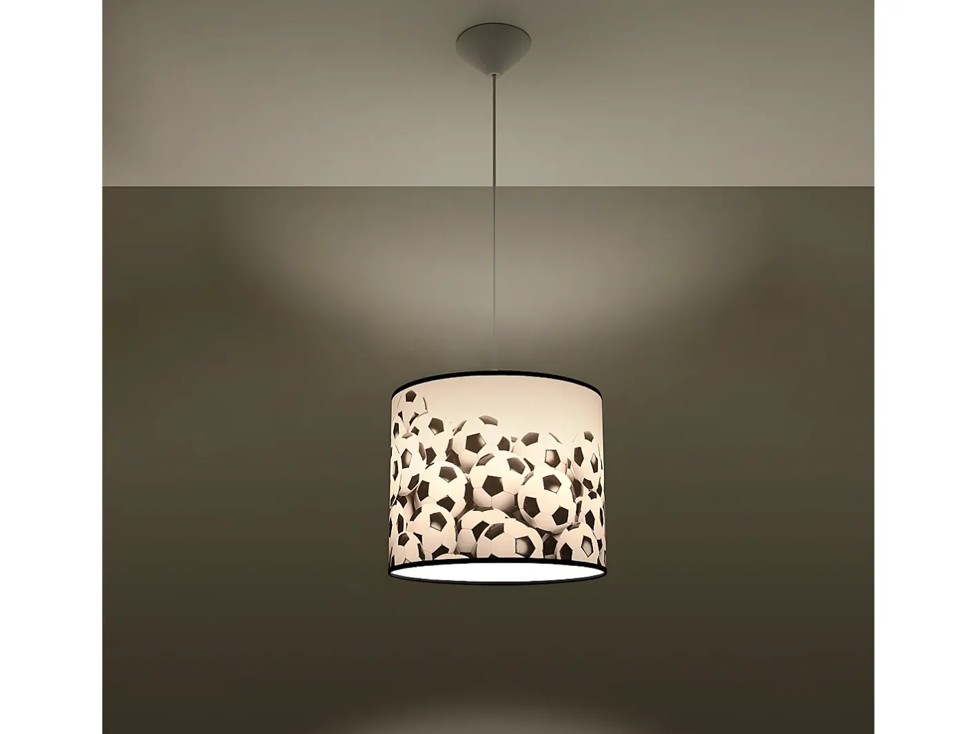 Outlet Sollux Lighting Lámparas Colgantes Piłka Moderno De Cloruro De Polivinilo - 1 Fuentes Luminosas - L.30 X A.82 Cm - Negro Blanco