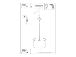 Best Sollux Lighting Lámparas colgantes Prinesa moderno de CLORURO DE POLIVINILO - 1 fuentes luminosas 3000K - L.40 x A.95 cm - Multicolor