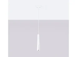 Sollux Lighting Lámpara Suspendida-Lámparas Colgantes Prysm Escandinavo De Acero - 1 Fuentes Luminosas - L.8 X A.120 Cm - Blanco