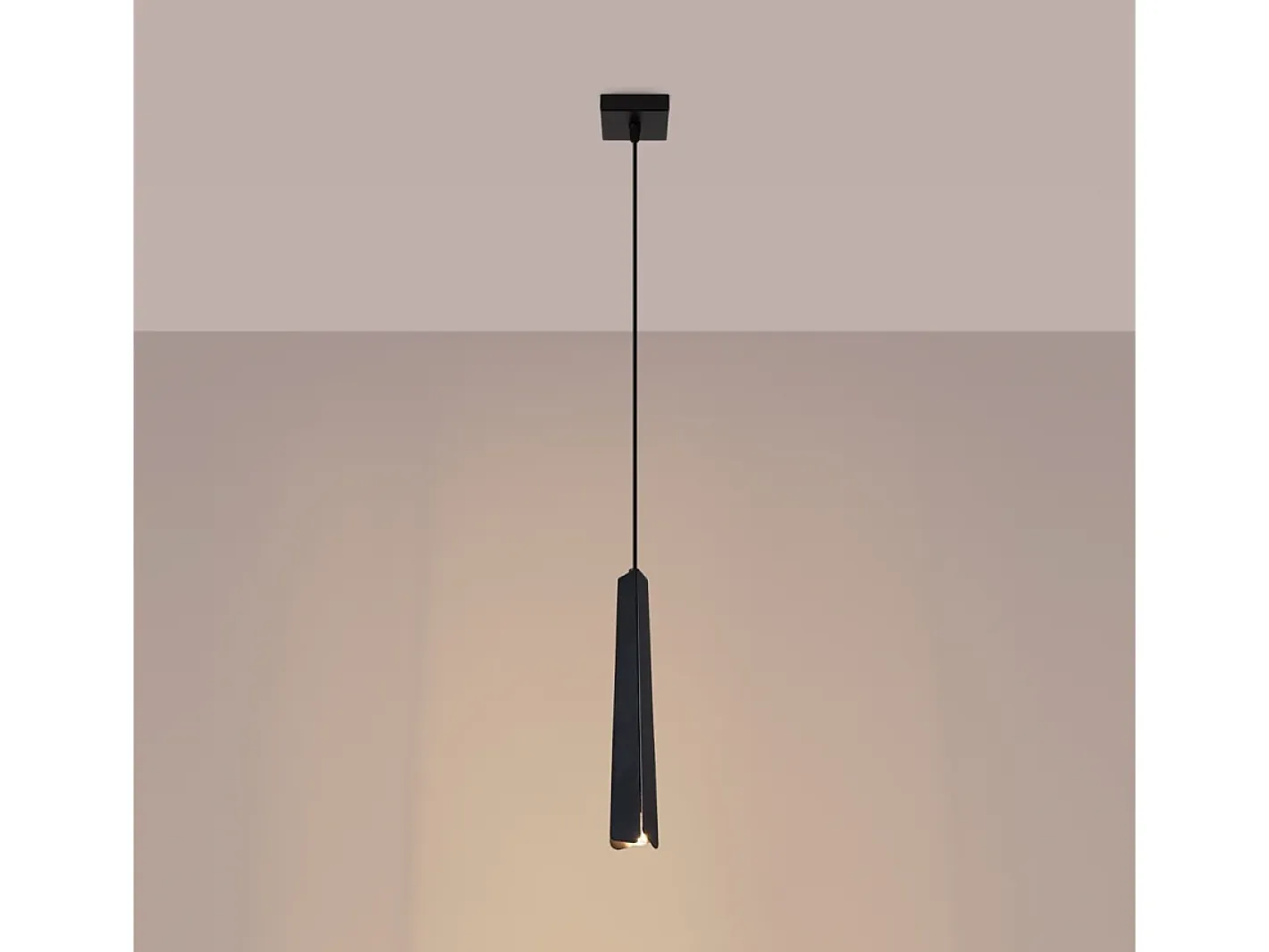 Sollux Lighting Lámpara Suspendida-Lámparas Colgantes Prysm Escandinavo De Acero - 1 Fuentes Luminosas - L.8 X A.120 Cm - Negro