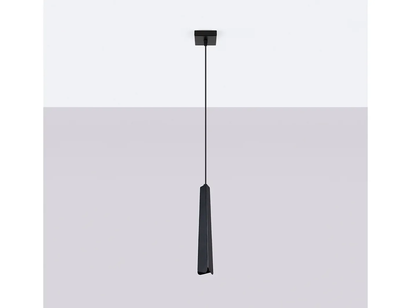 Sollux Lighting Lámpara Suspendida-Lámparas Colgantes Prysm Escandinavo De Acero - 1 Fuentes Luminosas - L.8 X A.120 Cm - Negro