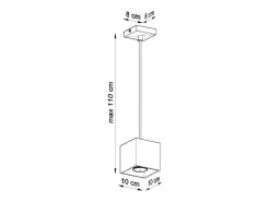 Sollux Lighting Lámpara Suspendida-Lámparas Colgantes Quad Moderno De Aluminio - 1 Fuentes Luminosas - L.10 X A.110 Cm - Gris