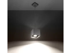 Sollux Lighting Lámpara Suspendida-Lámparas Colgantes Quad Moderno De Aluminio - 1 Fuentes Luminosas - L.10 X A.110 Cm - Gris