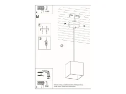 Sollux Lighting Lámpara Suspendida-Lámparas colgantes Quadx moderno de aluminio - 1 fuentes luminosas 4000K - L.10 x A.110 cm - Gris