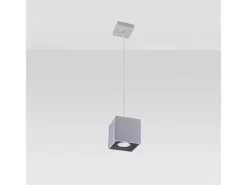 Sollux Lighting Lámparas colgantes Quadx moderno de aluminio - 1 fuentes luminosas 3000K - L.10 x A.110 cm - Gris Hot