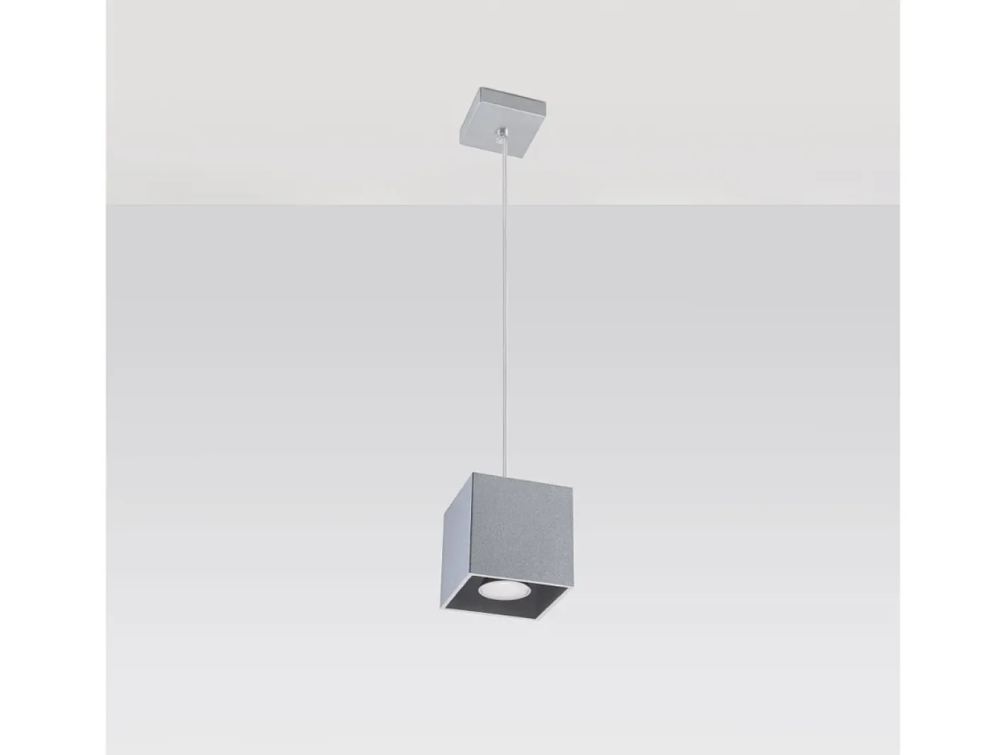 Sollux Lighting Lámparas colgantes Quadx moderno de aluminio - 1 fuentes luminosas 3000K - L.10 x A.110 cm - Gris Hot