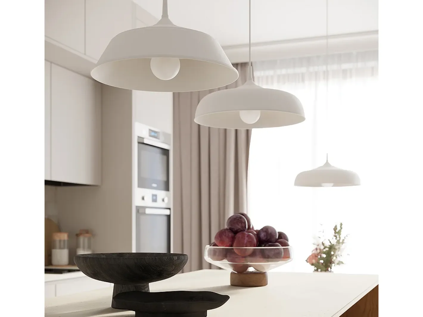 Sollux Lighting Lámparas colgantes Quarix escandinavo de acero - 1 fuentes luminosas 4000K - L.34 x A.74 cm - Blanco Outlet