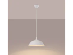 Sollux Lighting Lámparas colgantes Quarix escandinavo de acero - 1 fuentes luminosas 4000K - L.34 x A.74 cm - Blanco Outlet