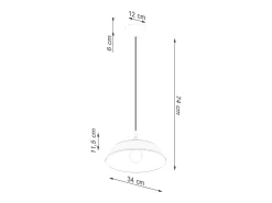 Sollux Lighting Lámparas colgantes Quarix escandinavo de acero - 1 fuentes luminosas 4000K - L.34 x A.74 cm - Blanco Outlet
