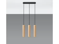 Clearance Sollux Lighting Lámparas colgantes Silno escandinavo de madera - 3 fuentes luminosas 3000K - L.45 x A.90 cm - madera natural Color natural claro