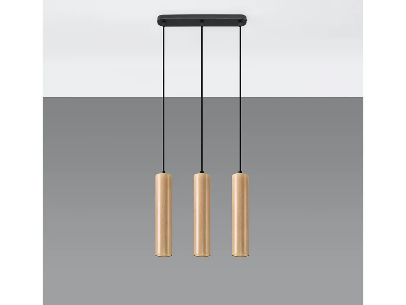 Clearance Sollux Lighting Lámparas colgantes Silno escandinavo de madera - 3 fuentes luminosas 3000K - L.45 x A.90 cm - madera natural Color natural claro