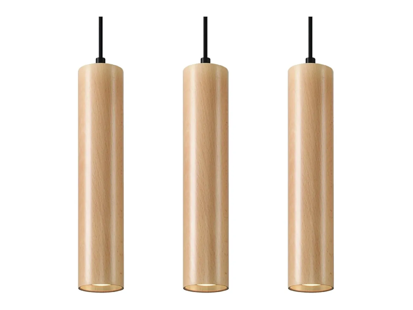 Clearance Sollux Lighting Lámparas colgantes Silno escandinavo de madera - 3 fuentes luminosas 3000K - L.45 x A.90 cm - madera natural Color natural claro