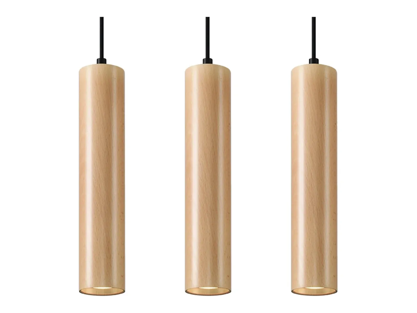 Clearance Sollux Lighting Lámparas colgantes Silno escandinavo de madera - 3 fuentes luminosas 3000K - L.45 x A.90 cm - madera natural Color natural claro