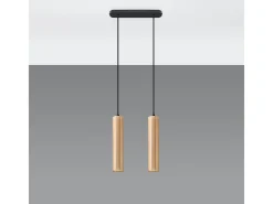 Sollux Lighting Lámparas colgantes Silno escandinavo de madera - 2 fuentes luminosas 3000K - L.30 x A.90 cm - madera natural Color natural claro Discount