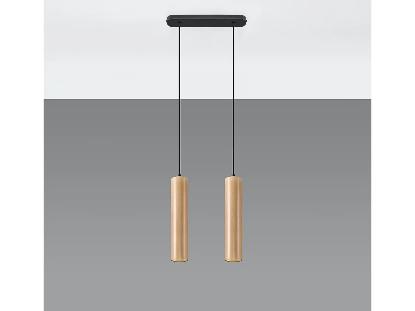 Sollux Lighting Lámparas colgantes Silno escandinavo de madera - 2 fuentes luminosas 3000K - L.30 x A.90 cm - madera natural Color natural claro Discount