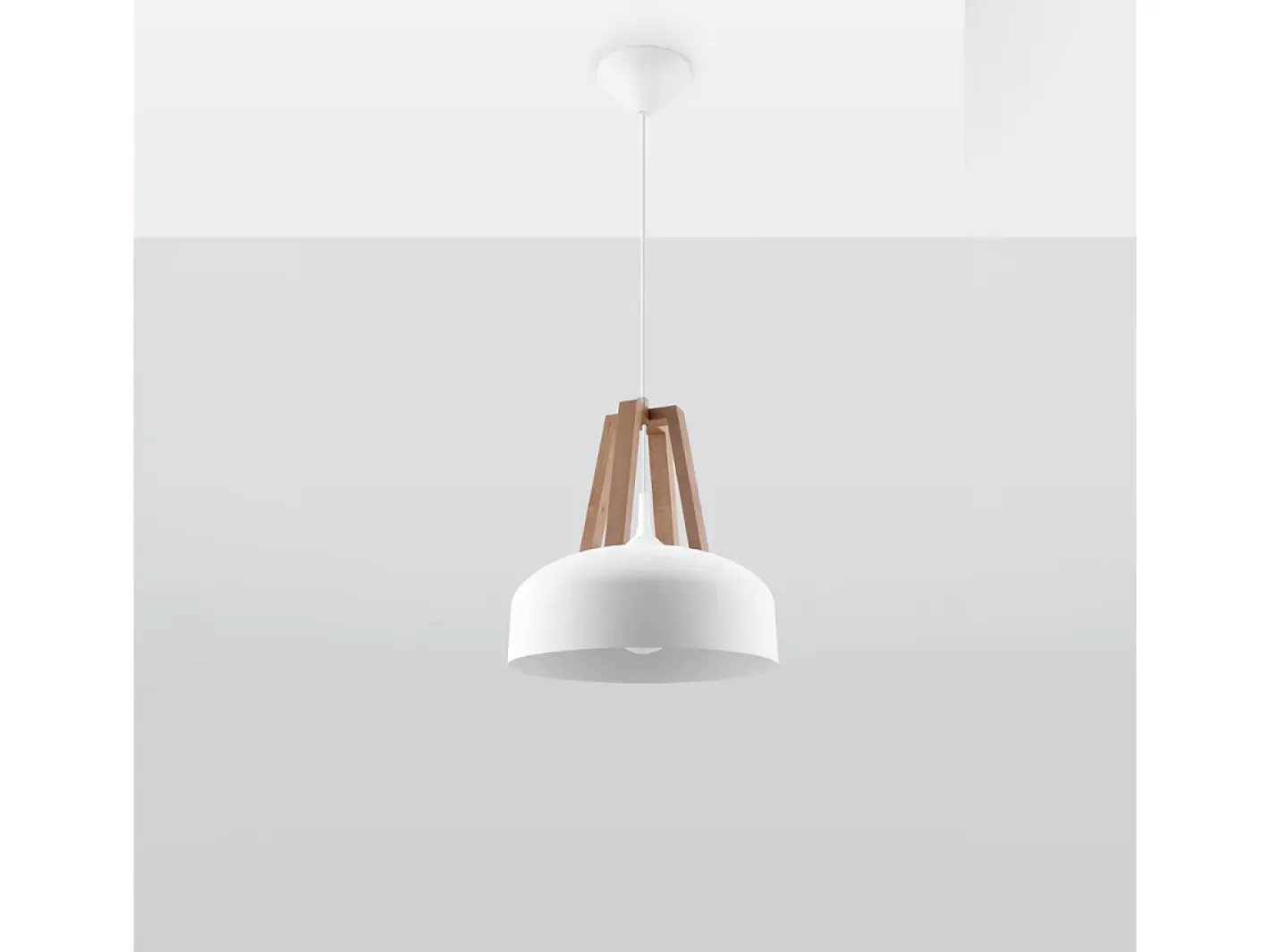 Sollux Lighting Lámparas colgantes Solivo moderno de acero/madera - 1 fuentes luminosas 3000K - L.30 x A.85 cm - /madera natural Blanco Online