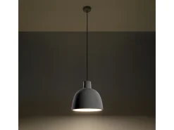 New Sollux Lighting Lámparas colgantes Solyma industrial de concreto - 1 fuentes luminosas 4000K - L.28 x A.128 cm - Gris