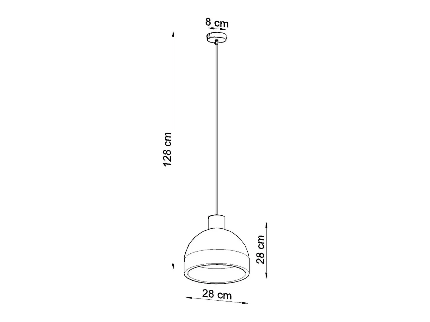 New Sollux Lighting Lámparas colgantes Solyma industrial de concreto - 1 fuentes luminosas 4000K - L.28 x A.128 cm - Gris
