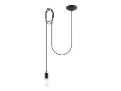 Hot Sollux Lighting Lámparas colgantes Speis desván de tela/acero - 1 fuentes luminosas 4000K - L.300 x A.150 cm - Negro