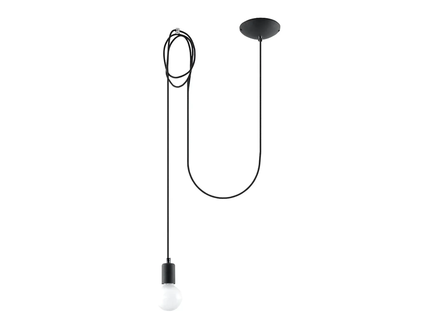 Hot Sollux Lighting Lámparas colgantes Speis desván de tela/acero - 1 fuentes luminosas 4000K - L.300 x A.150 cm - Negro