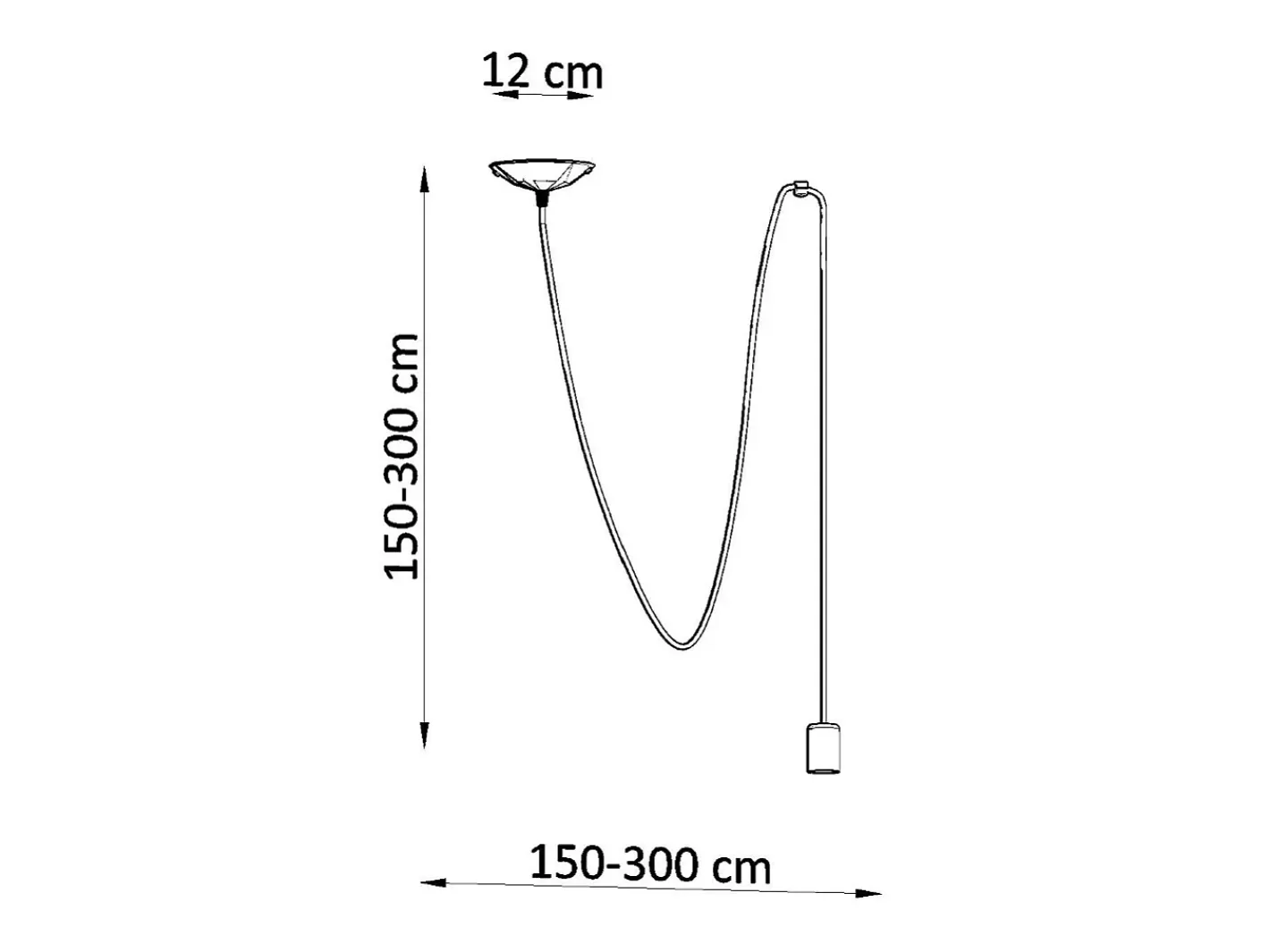 Hot Sollux Lighting Lámparas colgantes Speis desván de tela/acero - 1 fuentes luminosas 4000K - L.300 x A.150 cm - Negro