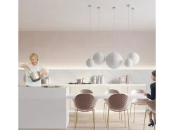 Sollux Lighting Lámpara Suspendida-Lámparas colgantes Stera minimalista de acero/vidrio - 1 fuentes luminosas 4000K - L.20 x A.110 cm - /cromo Blanco