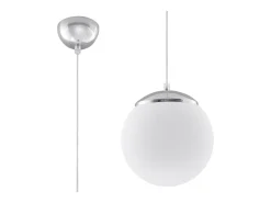 Sollux Lighting Lámpara Suspendida-Lámparas colgantes Stera minimalista de acero/vidrio - 1 fuentes luminosas 4000K - L.20 x A.110 cm - /cromo Blanco