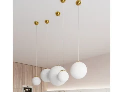 Sollux Lighting Lámparas colgantes Stera minimalista de acero/vidrio - 1 fuentes luminosas 4000K - L.20 x A.110 cm - Oro Blanco Sale