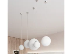 Sollux Lighting Lámpara Suspendida-Lámparas colgantes Stera minimalista de acero/vidrio - 1 fuentes luminosas 3000K - L.20 x A.110 cm - /cromo Blanco