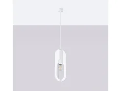 Best Sollux Lighting Lámparas colgantes Synexus moderno de acero - 1 fuentes luminosas 3000K - L.11 x A.140 cm - Blanco