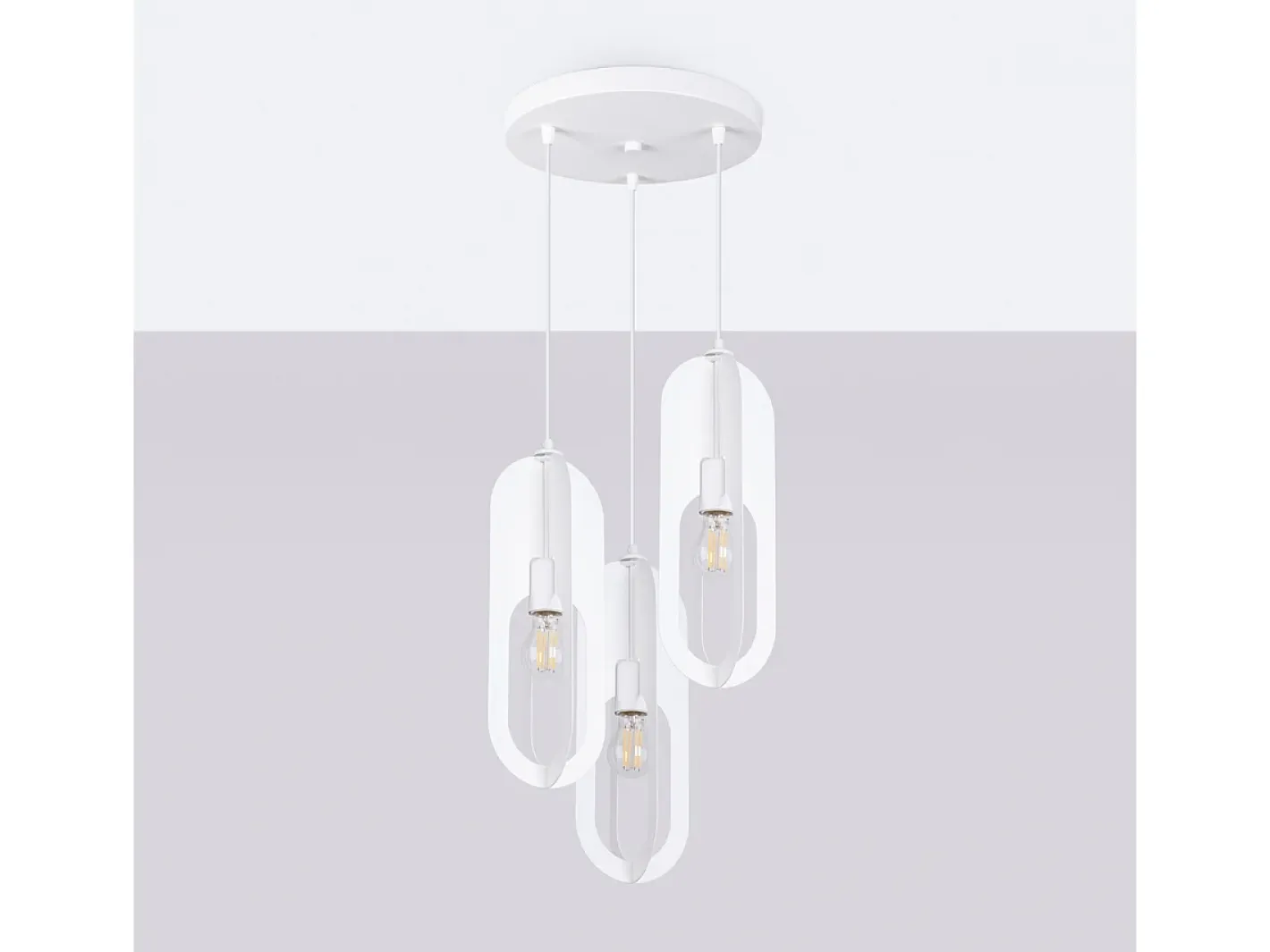 Sollux Lighting Aplique Para Pared-Lámparas colgantes Synexus moderno de acero - 3 fuentes luminosas 3000K - L.43 x A.130 cm - Blanco