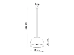 Sollux Lighting Lámpara Suspendida-Lámparas colgantes Tikolito industrial de concreto - 1 fuentes luminosas 3000K - L.30 x A.120 cm - Gris