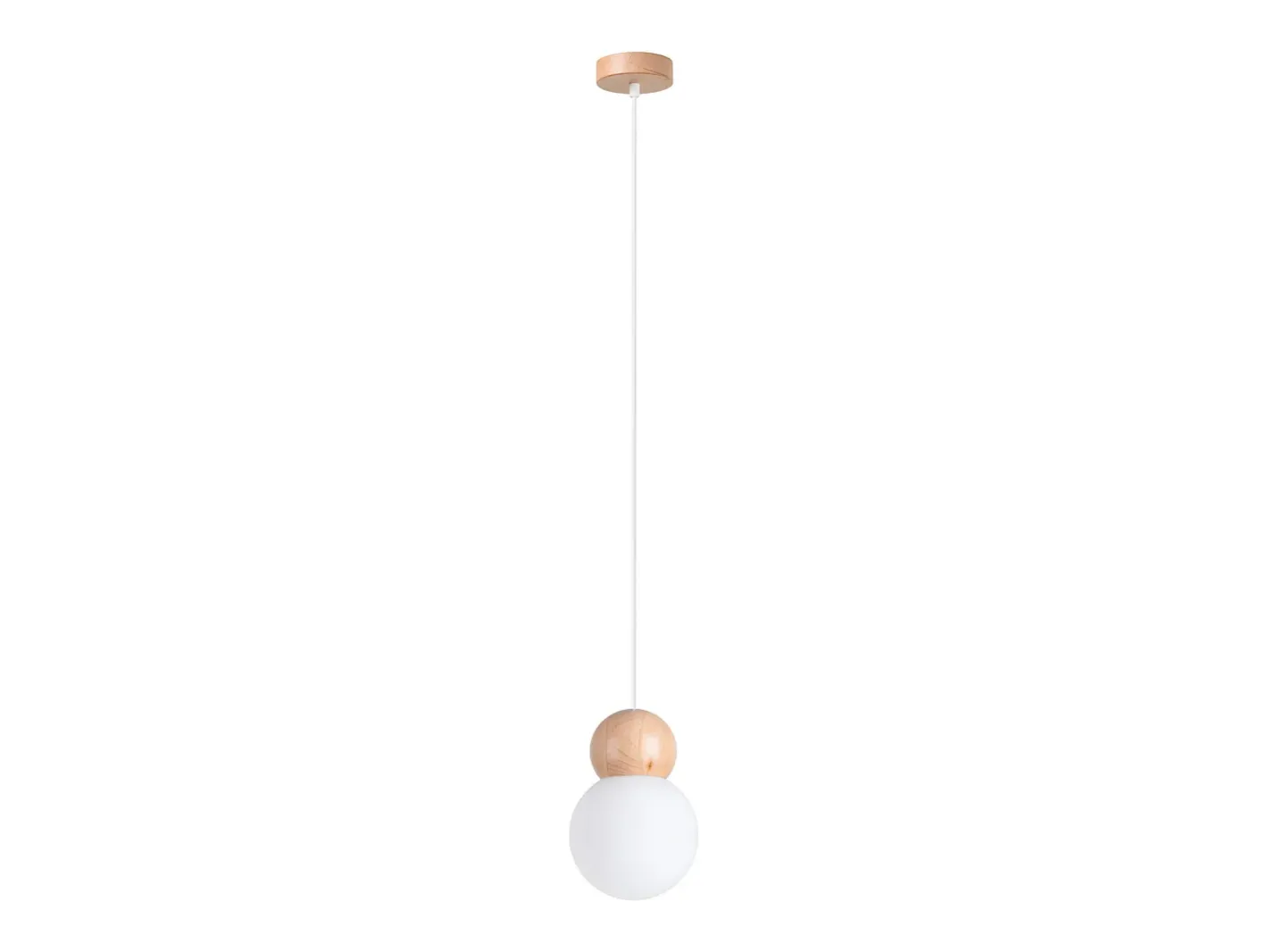 Sollux Lighting Lámpara Suspendida-Lámparas colgantes Torch escandinavo de vidrio/madera - 1 fuentes luminosas 3000K - L.11 x A.124 cm - /madera natural Blanco