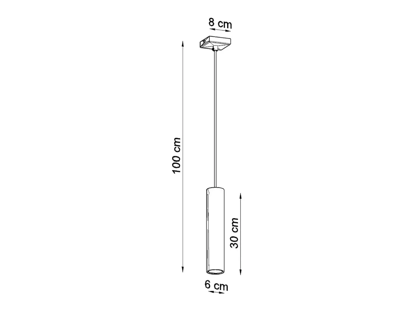 Sollux Lighting Lámpara Suspendida-Lámparas colgantes Toris moderno de acero - 1 fuentes luminosas 3000K - L.8 x A.100 cm - cromo Gris