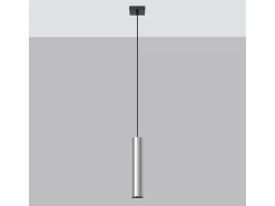 Sollux Lighting Lámpara Suspendida-Lámparas colgantes Toris moderno de acero - 1 fuentes luminosas 3000K - L.8 x A.100 cm - cromo Gris
