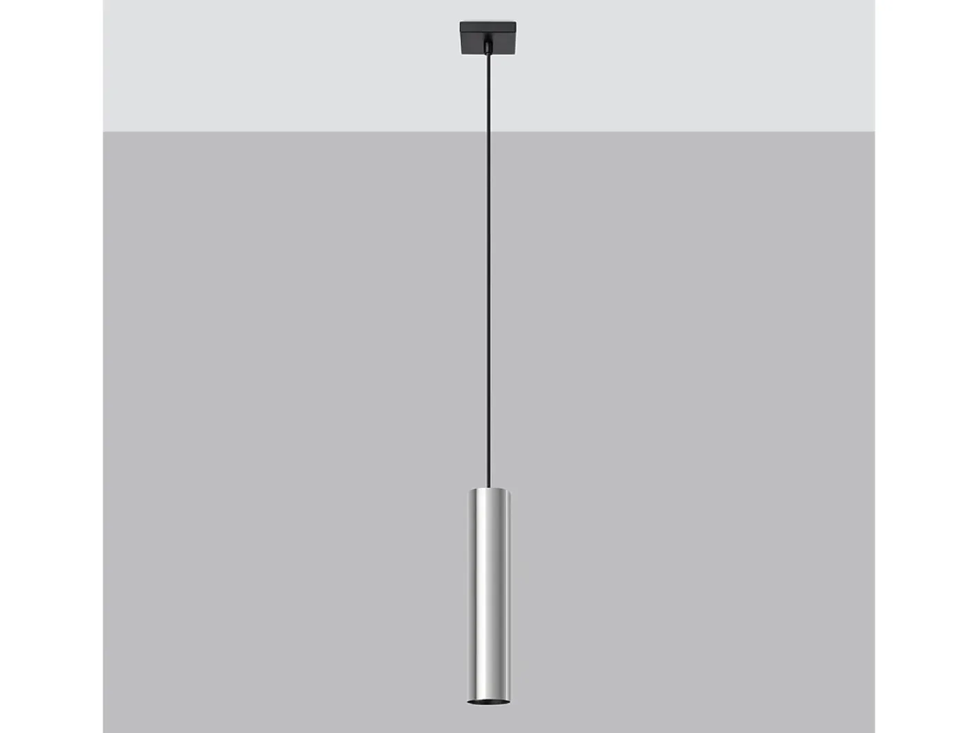 Sollux Lighting Lámpara Suspendida-Lámparas colgantes Toris moderno de acero - 1 fuentes luminosas 3000K - L.8 x A.100 cm - cromo Gris