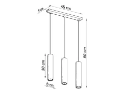 Sollux Lighting Lámparas colgantes Toris moderno de acero - 3 fuentes luminosas 3000K - L.45 x A.90 cm - Blanco Online