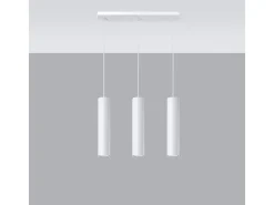 Sollux Lighting Lámparas colgantes Toris moderno de acero - 3 fuentes luminosas 3000K - L.45 x A.90 cm - Blanco Online