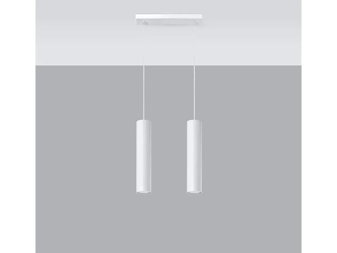 Sollux Lighting Lámpara Suspendida-Lámparas colgantes Toris moderno de acero - 2 fuentes luminosas 3000K - L.30 x A.90 cm - Blanco
