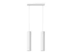 Sollux Lighting Lámpara Suspendida-Lámparas colgantes Toris moderno de acero - 2 fuentes luminosas 3000K - L.30 x A.90 cm - Blanco