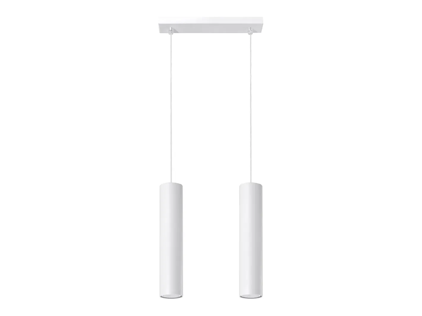 Sollux Lighting Lámpara Suspendida-Lámparas colgantes Toris moderno de acero - 2 fuentes luminosas 3000K - L.30 x A.90 cm - Blanco