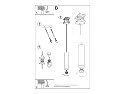 Sollux Lighting Lámparas colgantes Toris moderno de acero - 1 fuentes luminosas 3000K - L.8 x A.100 cm - brillo Dorado Discount