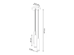 Sollux Lighting Lámparas colgantes Toris moderno de acero - 3 fuentes luminosas 4000K - L.20 x A.110 cm - Blanco Hot